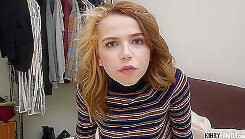 Sexy brunette hair shows her hot body